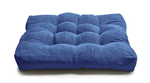 LANITI 24” Inch Extra Large Floor Cushions Tufted Floor Pillow for Adults Square Meditation Ultimate Comfort Oversized Pillows for Floor Cushion (Aqua)