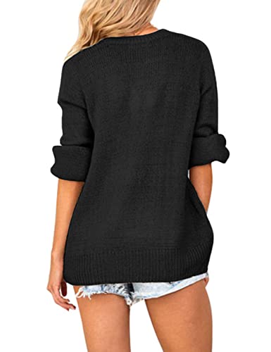 Image of LookbookStore Women's Knit Long Sleeve Faux Wrap Surplice V Neck Sweater Top
