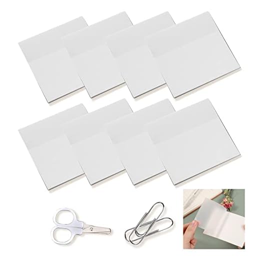 Transparente Haftnotizen, 400 piezas, Wasserdicht Haftnotizen, Creative Transparente Sticky Notes 400 Sheets 75 X 75 Mm, Self-adhesive Sticky Notes Für Büro Und Studenten, con tijeras y 2 clips…