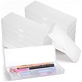 Lemecima 30 Pcs Pencil Boxes Bulk Plastic Clear Pencil Case Box for School Bulk Storage with Hinged Lid for Students School Office Supplies Organization(7.17 x 2.36 x 0.94 Inch)