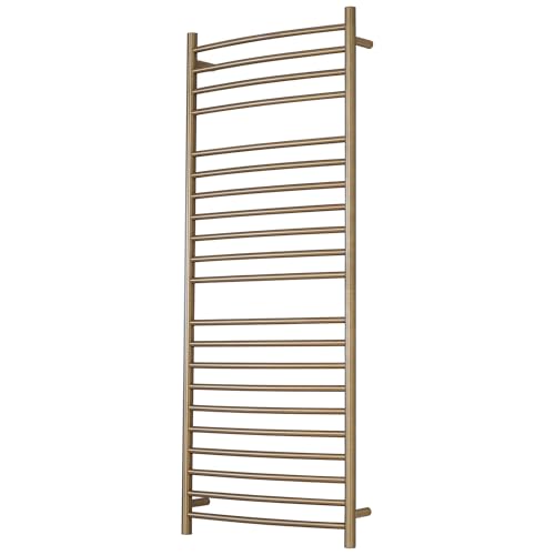 SHARNDY Electric Towel Warmer - Wall Mounted Bathroom Heated Towel Rack, Plug-in Design & Brushed Stainless Steel Finish Gold 21 Bar