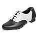 Linodes PU Leather Lace Up Tap Shoe Dance Shoes for Women and Men's Dance Shoes-Black/White-4.5M