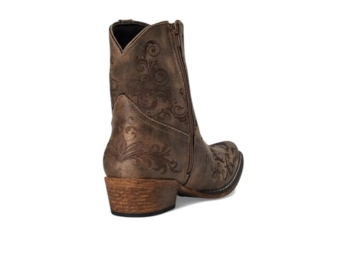 Image of ROPER Womens Short Stuff Embroidery Snip Toe Casual Boots Ankle Low Heel 1-2 inch