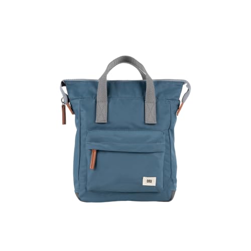 Image of ORI LONDON Small Tote Bag Backpack - Nylon Tote Backpack for Women & Men - Wide Mouth, Chunky Zippers - The Bantry, Airforce Blue