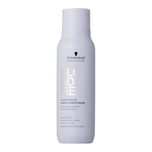 Schwarzkopf Professional BLONDME Bond Repair Purple Conditioner Hair Conditioner Neutralizing Yellow Undertones For Colored Lighthened Bleached Hair Deeply Nourishing And Detangling 250 ml
