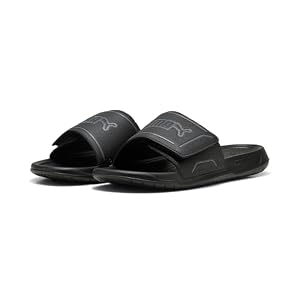 PUMA Royalcat Comfort 2-Slide-Sandale, Unisex, Schwarz/Kühles Dunkelgrau, 13 UK