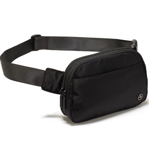 Image of Pander Nylon Fanny Pack Belt Bag for Women with 5 Zipper Pockets