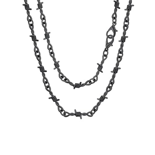 FindChic Handcuff Necklace Padlock Pendant Customized Handcuffs Bracelet Stainless Steel/18K Gold Plated/Black Curb Chain Interlocking 16inch/18inch Friendship Statement Necklace for Girls &