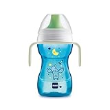MAM Fun to Drink Cup Night, mit beleuchteten Griffen im Dunkeln und hartem Auslauf, 8+Monate, 270 ml Hellblau