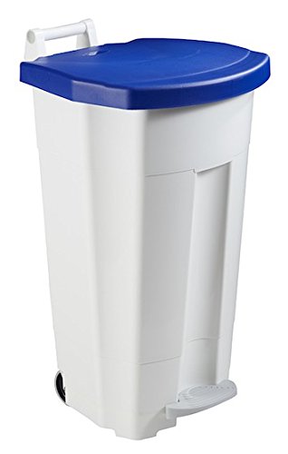 Rossignol Mobily - Cubo de basura con pedal (120 L, con pedal en la parte frontal), color azul