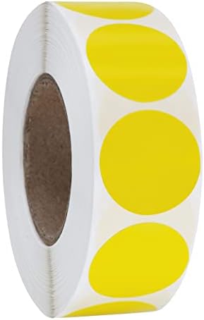 Hybsk Color Coding Dot Labels 1 Inch Round Natural Paper Green Stickers Adhesive Label 1,000 Per Roll (Green)