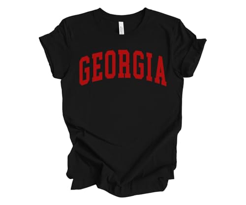 Trenz Shirt Company Womens Georgia Football Varsity Unisex Fit Short Sleeve Graphic T-Shirt-Black-Medium