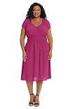 Picture of London Times Women's Dresses V-Neck Dress with Ruching Details at Shoulders and Waist