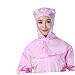 FUNOMOCYA 2pcs Anti-Static Striped Working Shawl Hat Pink, Protective Headgear for Industrial Work, Dust-Resistant Safety Cap for Women