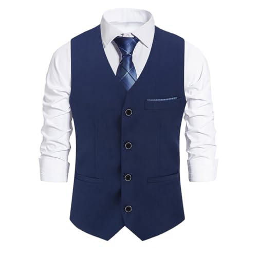 Gilet de costume homme Allthemen coupe slim col en V sans manches pour mariage