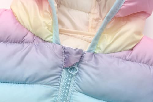 AIWUHE Baby Puffer Jacket Hooded Light Winter Coats Bear Ears Zipper Up Down Coats Outwear for Toddler Boys Girls 6M-4T2