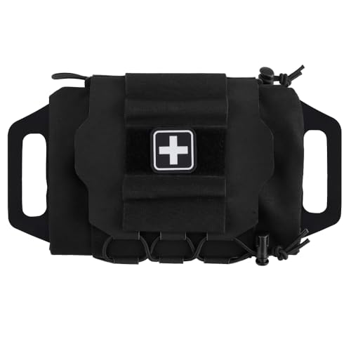 Tactical Medical Molle First Aid Pouch Two Piece System Micro Med kit Emergency Hunting Bag(Medium Size) Blk