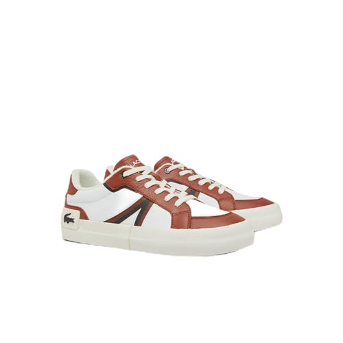 Lacoste Men's L004 Sneaker, Brown/White, 7.5