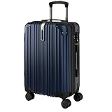 [VELSKYF] 現役客室乗務員監修 スーツケース キャリーケース キャリーバッグ キャスター交換可能［日本企業企画］一部パーツ無期限メーカー保証 TSAダイヤルロック ダブルキャスター (Mサイズ 4-7泊 3.5kg 64.5L ネイビー 濃紺)