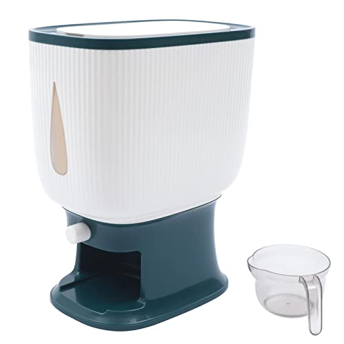 GImLY Multifunctionele Rijst Opslag Containers Rijst Dispenser 25 LB, Droogvoer Dispenser Granen Dispenser Aanrecht met Maatbeker Keuken Organisatie