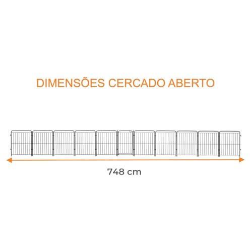 Utility Pet & Lar, Cercado Cachorro Cães Pet Cercadinho 10 Módulos 82 cm Altura Cor:Preto