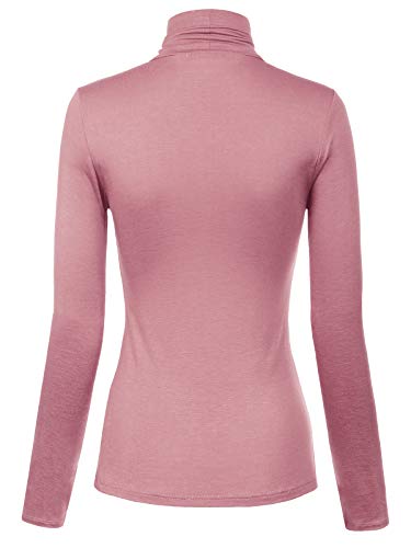 Image of MixMatchy Women's Slim Lightweight Long Sleeve Pullover Turtleneck Mock Shirts Base Layer Undershirts Active Tops