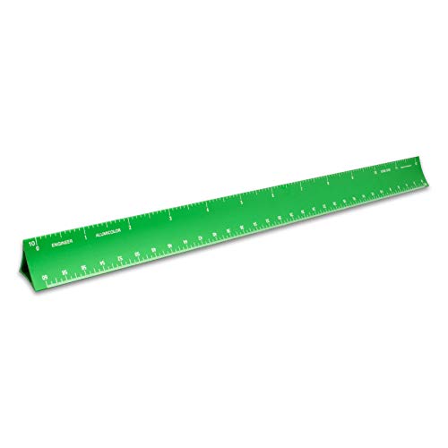 Image of Alumicolor 12-inch Aluminum Engineer Hollow Scale for School, Office, Art and Drafting, 12IN, Green
