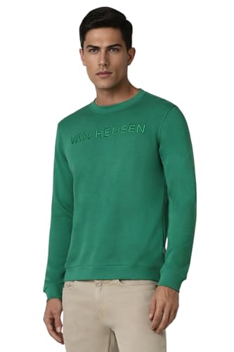 Image of Van Heusen Men's Embroidered Premium Cotton Full Sleeve Regular Fit Sweatshirt | Effortless Styling | Premium Cotton Blend