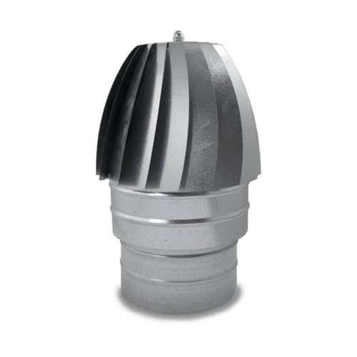 CAEXVEN Sombrerete Aspirador para Conductos en Acero Galvanizado - Serie Lisa y Helicoidal - 100 mm