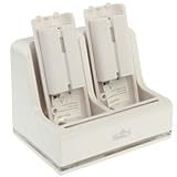  Estación de carga de 2 ranuras + baterías recargables para Nintendo Wii remote co. blanco