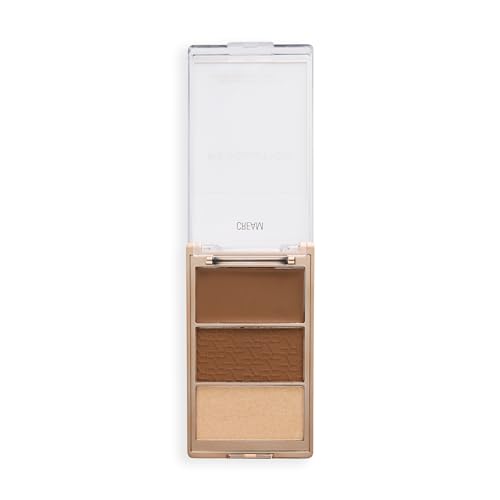 Revolution Bronze Icon Palette Cream Matte & Shimmer Bronzer Trio for Buildable Glow Infused with Hyaluronic Acid Vegan & Cruelty-Free Golden Medium 0.09 oz