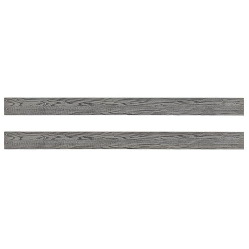 Pemberly Row Traditional Solid Hardwood Bed Rails in Brushed Pewter