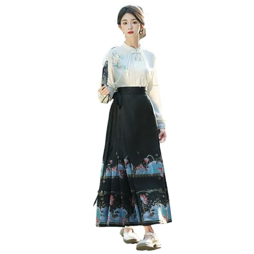 Jupe de printemps Hanfu à motif traditionnel pour un look urbain et élégant