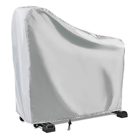 Persever Exercise Bike Cover,Waterproof Stationary Bike Cover Storage,Outdoor Dustproof Cycling Protective Cover Suitable for Vertical Bicycles-Silver Cover