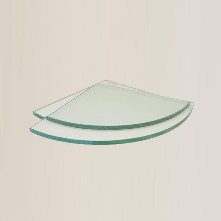 Spancraft 8" Quarter Round Clear Tempered Glass Shower Shelf-Glass Only