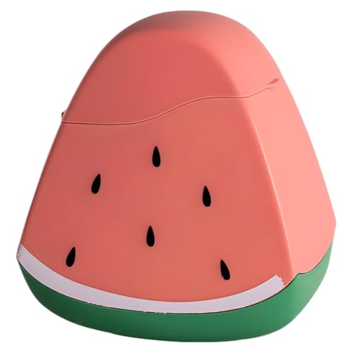 HOOTNEE Cestino per la Spazzatura Piccolo a Forma di Anguria Coperchio Ribaltabile Cestino da Scrivania in Plastica per Camera da Letto Bagno e Ufficio Contenitore Compatto per Rifiuti