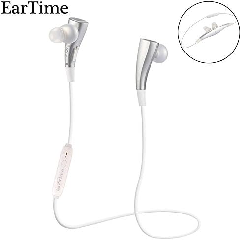 Bluetooth Earphones,EarTime Bluetooth 4.1 Wireless Stereo Sound Headphones Lightweight Super Bass Noise Cancelling Sports Headset In-Ear Earbuds iOS and Android Cellphone (G11 Silver)