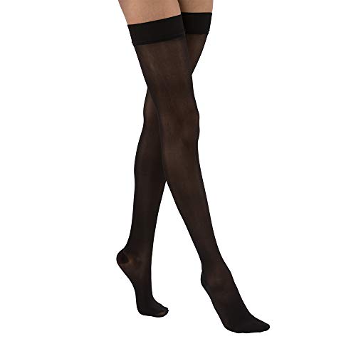 Image of BSN Medical 122304 JOBST Compression Stocking, Thigh High, 15-20 mmHg, Closed Toe, Small, Classic Black