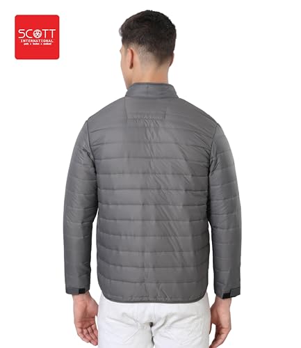 Image of Scott International Winter Jacket for Men Bomber Jacket Mens Nylon Quilted standard length Puffer Jacket Full Sleeve Mens Jacket Monsoon Jackets for Men