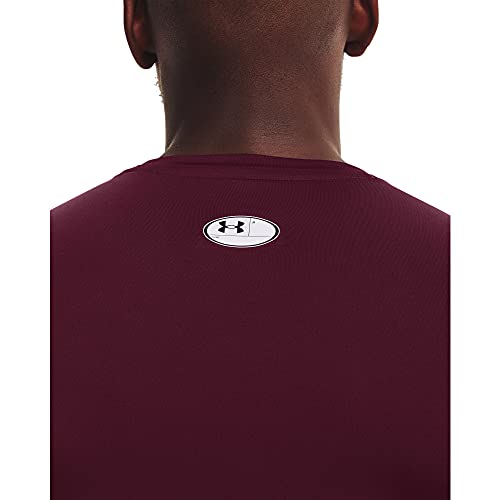 Under Armour Men's Armour HeatGear Compression Short-Sleeve T-Shirt , Maroon (609)/White, Large Tall4