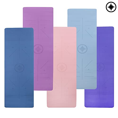 Tpe Yoga Mat Sky Blue Non Slip, Eco Friendly Fitness Exercise Mat With Carrying Strap,Pro Yoga Mats For Women,Workout Mats For Home, Pilates And Floor Exercises… #TOP5
