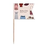 Beauty Gift Bohe mia Wind Fashion Clothes Girl Markierung für die Kennzeichnung von Zahnstocher-Flaggen