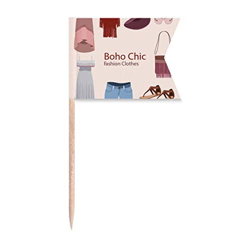 Beauty Gift Bohe mia Wind Fashion Clothes Girl Markierung für die Kennzeichnung von Zahnstocher-Flaggen