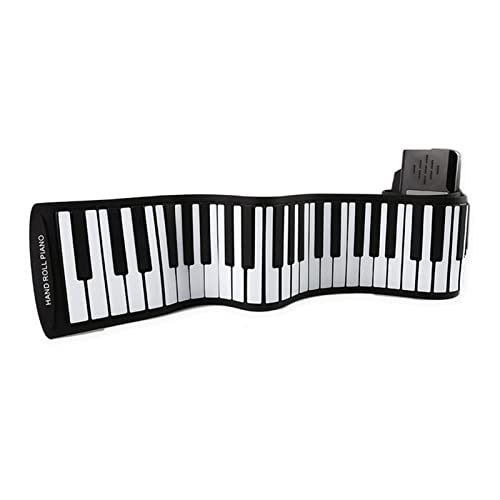 FLFL Piano eletrónico dobrável 88 Keys Roll Up teclado de piano com pedal teclado portátil teclado de piano ambiental para crianças adultos