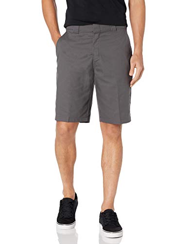 Dickies Men's 11 Inch Flex Flat Front Active Waist Short, Charcoal, 32