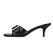 Dsevht Black Kitten Heel Sandals Stiletto Low Short Heels Slip On Slides Mule Sandal Square Open Toe Summer Dress Shoes for Women
