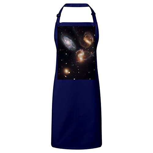 Tablier de cuisine premium navy motif galaxie et univers de haute qualité