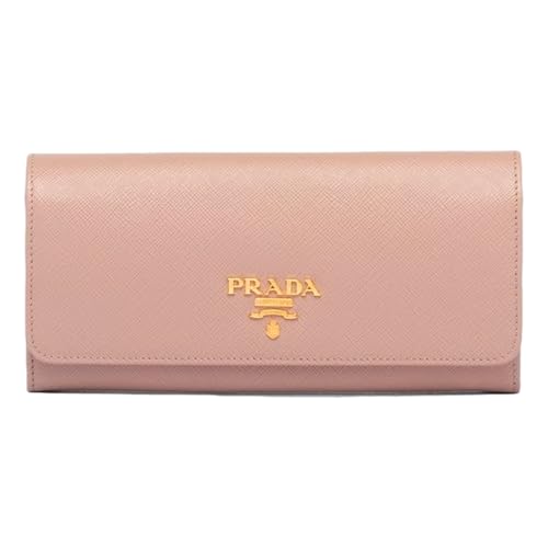 Prada Womens Saffiano Leather Sand Beige Rosso Red Multicolor Long Wallet with Zipper 1MH132