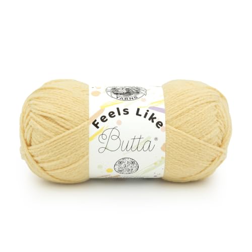 Image of Lion Brand Yarn, Feels Like Butta Crochet Yarn, Buttercream, Yellow, 1 Pack