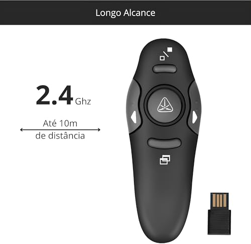 Apresentador de Slides Sem Fio Laser Premium Apontador PowerPoint Caneta Passador de Slides Ideal Pa